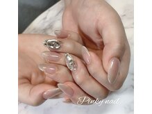 ピンキーネイル(Pinky nail)/ラメグラデ×ストーン敷き詰め