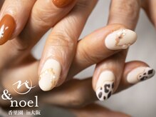 ノエル(Noel)/オフホワイト 牛柄ネイル
