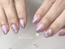 オーロラうるうるな紫陽花ネイル