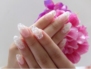 ネイルサロンミキ 横浜(MIKI)/シェル手描き薔薇3D花ブライダル