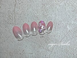 花ネイル　フラワー　ピンク