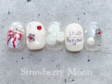 サロンストロベリームーン(Salon Strawberry Moon)/ちぐはぐネイル　￥8500