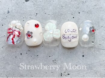 サロンストロベリームーン(Salon Strawberry Moon)/ちぐはぐネイル ¥8500