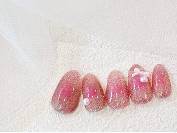 チークネイル/リボンパール/韓国