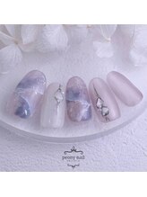 ピオニーネイル(peony nail)/涼やかな大理石