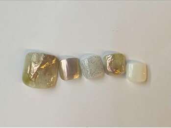 アイネイルズ 梅田店(I nails)/フットミラー砂ニュアンス