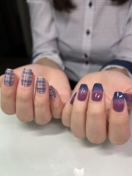 アクアマリン(AQUAMARINE)/持ち込みネイル/チェック