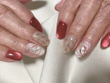 シキナ(shikina)/鶴　和柄　麻の葉模様