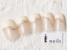 アイネイルズ 新宿店(I nails)/ミラーライン変形フレンチ