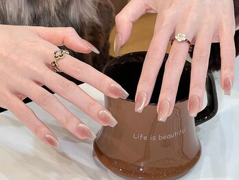 ナユキネイル 渋谷店(NA.YUKI NAIL)/秋冬ネイル　エレガントデザイン