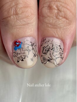 ロレ(lole)/絵画ネイル★鳥獣戯画