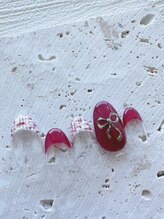 アンドット(anDot.)/ツイード×リボンネイル