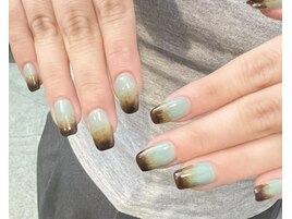 アースカラーグラデネイル