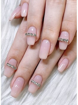 マヌスキュア/グラデーション×チェーンネイル