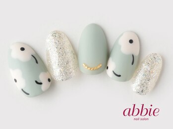 ネイルサロン アビー 宮益坂店(abbie)/レトロフラワーミント ¥14190