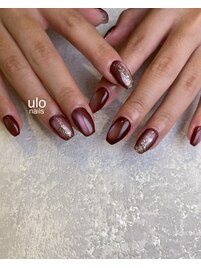 ディープレッドのマグにキラキラ