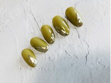 フレイムス アイラッシュ アンド ネイル(FRAMES)/ピスタチオミラーアート♪