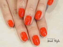 憧れの赤の1カラーネイル