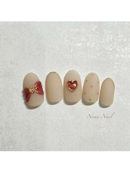 ナナネイル(Nana.Nail)/トレンド♪リボン×ハートネイル