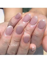 キュアーズ ネイル(CURES NAIL)/キラキラピンクベージュネイル