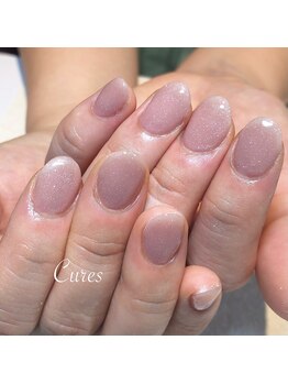 キュアーズ ネイル(CURES NAIL)/キラキラピンクベージュネイル
