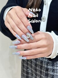 マグネットネイル　キラキラ　青