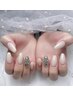 【Hand】ワンカラー&埋め尽くし2本付きネイル　　¥6480