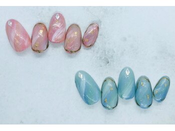 ネイルサロン ブリオン(Nail Salon Bullion)/マーブルウェーブネイル