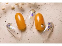 ネイルクローネ(nail crone)/キラキラオレンジネイル