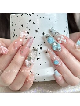 クイーンズビューティーサロン 歌舞伎町店(Queen's beauty salon)/長さだし リボン パラジェル