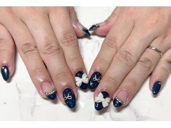 ゴールドエッグ(Gold Egg)/ネイビー×リボン♪