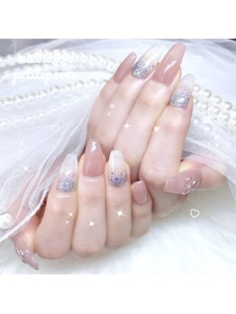 ラメグラ×リボンネイル