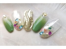 カラフルシェルグラスネイル