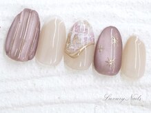 ラグジュアリー ネイルズ(Luxury Nails)/ぷっくり◇ツイードNail