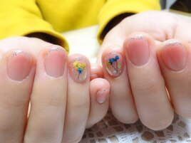 うる艶☆チークネイル＆押し花♪