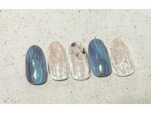 ネイルサロン エムズ(Nail Salon M's)/ブルーとラメで涼し気に