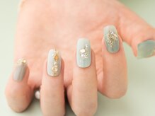 ヴァンネイル(VINGT NAIL nail&eye beauty)/【グリーンシンプル春ネイル】