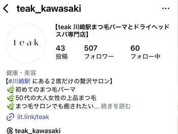 チーク 川崎店(teak)/Instagramアカウント