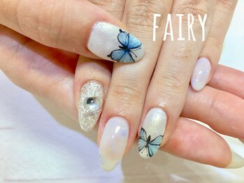 フェアリー(Fairy)/手書き蝶々ネイル☆by澤口