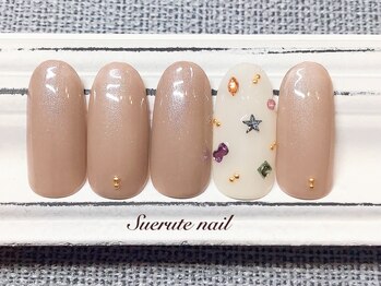 スエルテ ネイルサロン 北千住店/カラフルビジューネイル¥7000