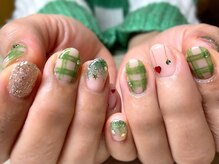 アミュリー ネイル アトリエ(Amury nail atelier)/チェック クリスマス ちぐはぐ