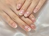 《HAND》ふんわり可愛い印象♪チークネイル×ラメのせ　