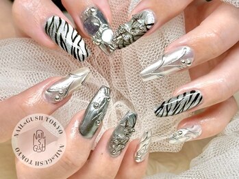 ネイルズガッシュ 川崎店(NAILsGUSH)/ミラーネイル/ゼブラ/マグネット
