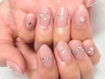 アイリッシュネイル 久屋大通店(Irish Nail)/ピンクグラデ×ストーン