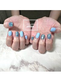 ちぐはぐネイル ブルーネイル