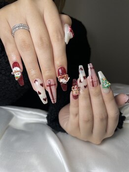 シン(XIINH)/クリスマスアート＋パーツネイル