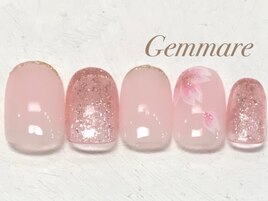 ワンポイント春桜ネイル