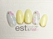 エストラッシュアンドネイル 銀座店(est lash&nail)/パステルフラワーネイル