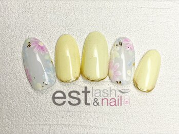 エストラッシュアンドネイル 銀座店(est lash&nail)/パステルフラワーネイル