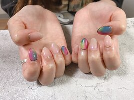 カラフルネイル　夏ネイル